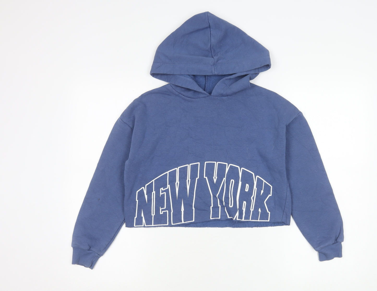 New Look Girls Blue Hoodie Age 10-11 Years Pullover NY Logo