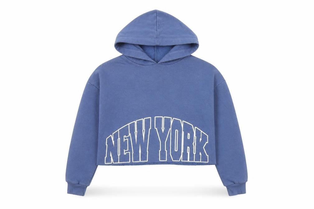 New Look Girls Blue Hoodie Age 10-11 Years Pullover NY Logo