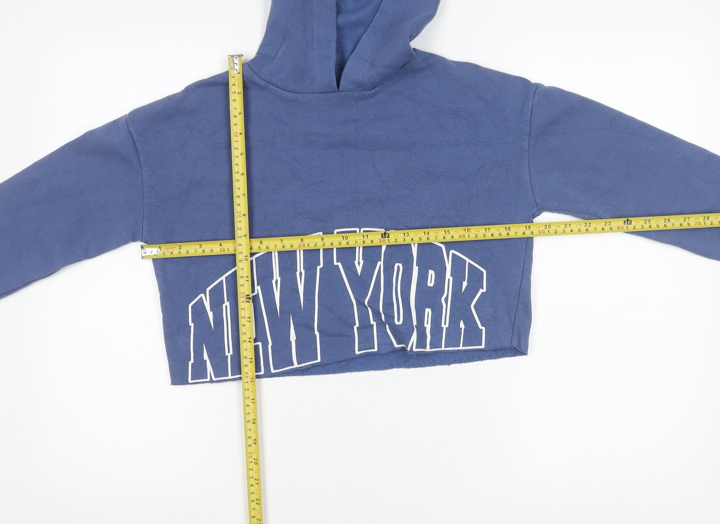 New Look Girls Blue Hoodie Age 10-11 Years Pullover NY Logo