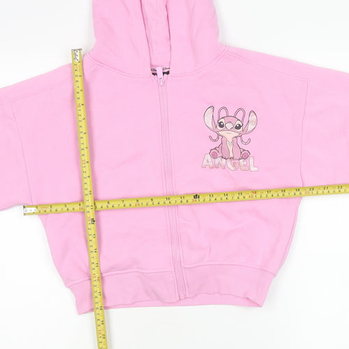 Primark Girls Pink Disney Stitch Angel Zip Up Hooded Jacket 12-13Y
