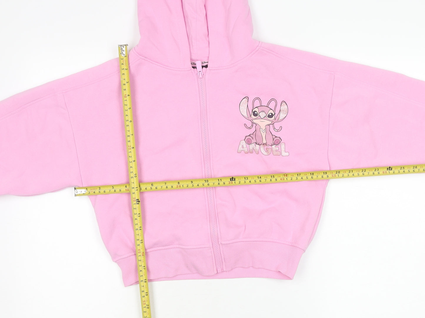 Primark Girls Pink Disney Stitch Angel Zip Up Hooded Jacket 12-13Y