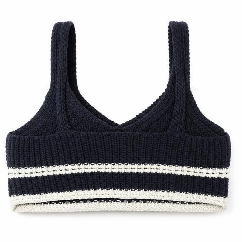 Zara Teens Blue Striped Knit Tank Top Size 8 V-Neck Camisole