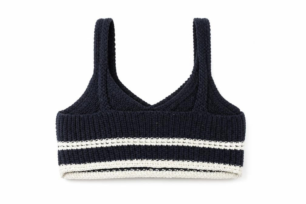 Zara Teens Blue Striped Knit Tank Top Size 8 V-Neck Camisole