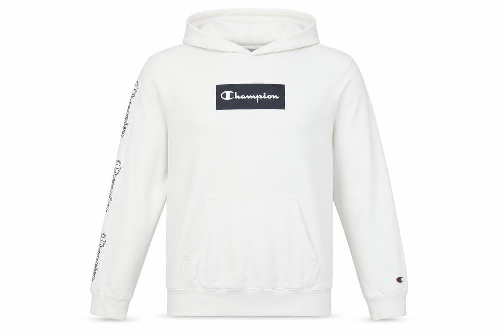 Champion Men's White Pullover Hoodie M Logo Graphic Sportswear