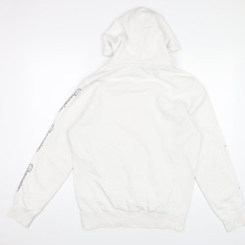 Champion Men's White Pullover Hoodie M Logo Graphic Sportswear