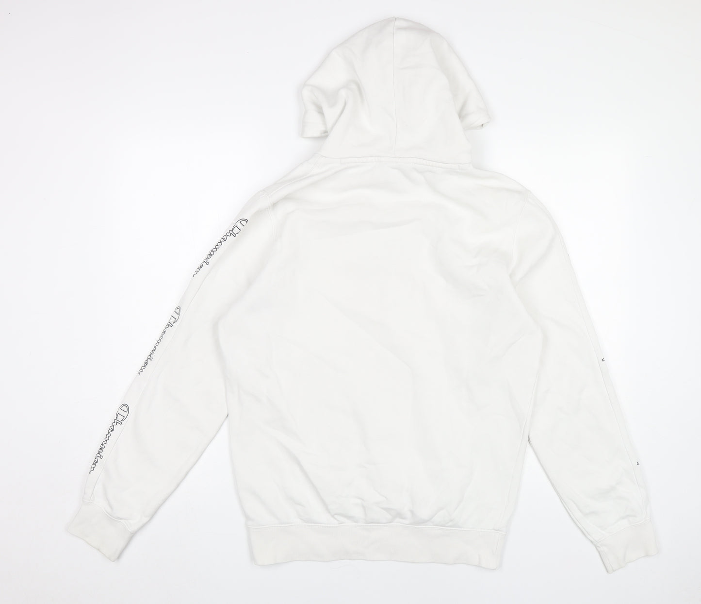 Champion Men's White Pullover Hoodie M Logo Graphic Sportswear