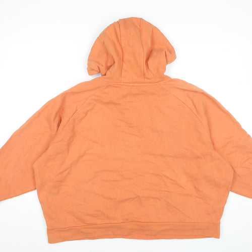 Animal Women’s Orange Pullover Hoodie UK 16 Graphic Print Cotton