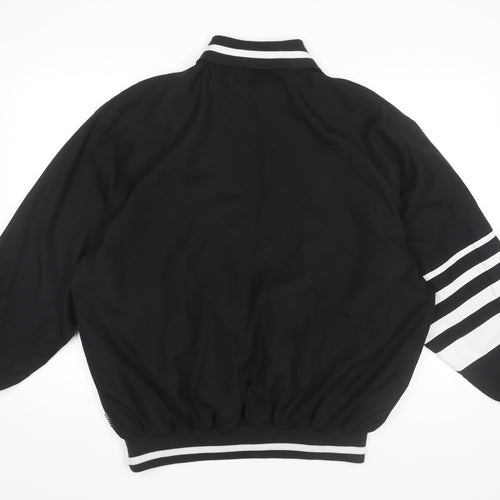 FADE Men's Black Medium 1/4 Zip Basic Jacket with Stripes