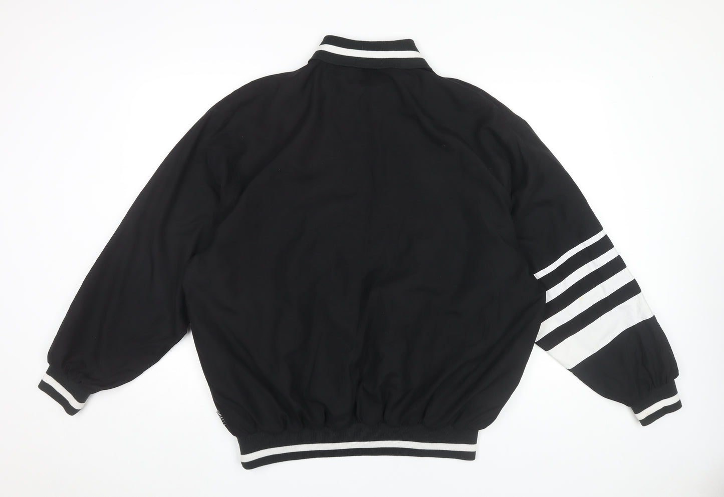 FADE Men's Black Medium 1/4 Zip Basic Jacket with Stripes