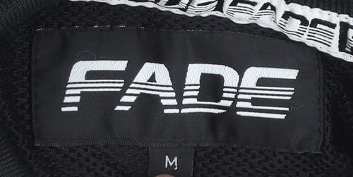FADE Men's Black Medium 1/4 Zip Basic Jacket with Stripes