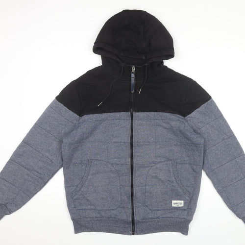 Nanny State Mens Black Blue XL Full Zip Hoodie Jacket Hooded