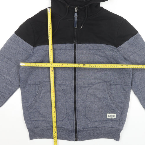 Nanny State Mens Black Blue XL Full Zip Hoodie Jacket Hooded