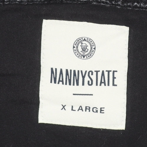 Nanny State Mens Black Blue XL Full Zip Hoodie Jacket Hooded