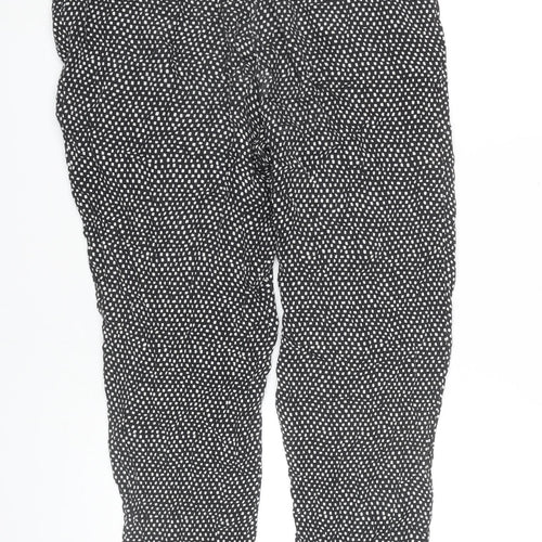Marks and Spencer Women Black Polka Dot Cropped Trousers Size 14