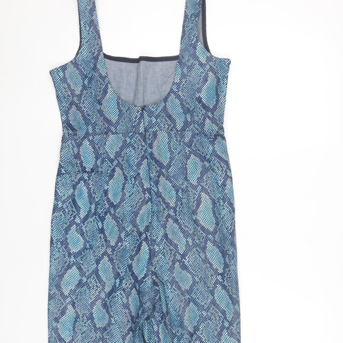 ASOS Women Blue Animal Print Sleeveless Playsuit UK 12