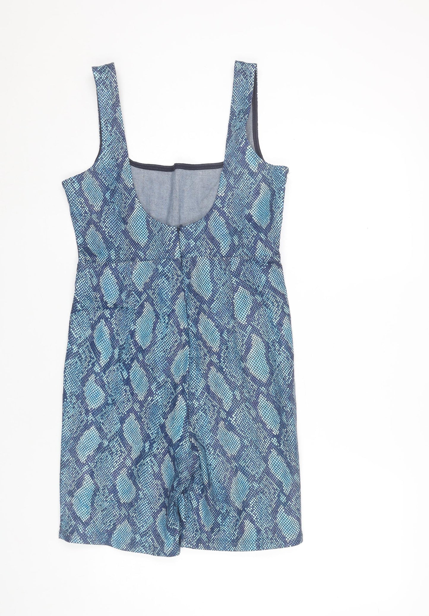 ASOS Women Blue Animal Print Sleeveless Playsuit UK 12