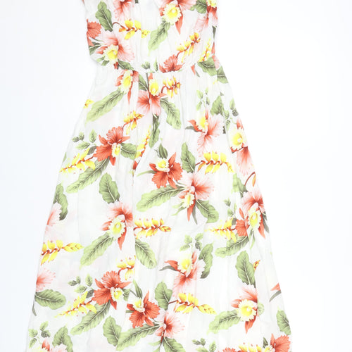 Warehouse Women’s Multicoloured Floral Strapless Midi Dress UK 10