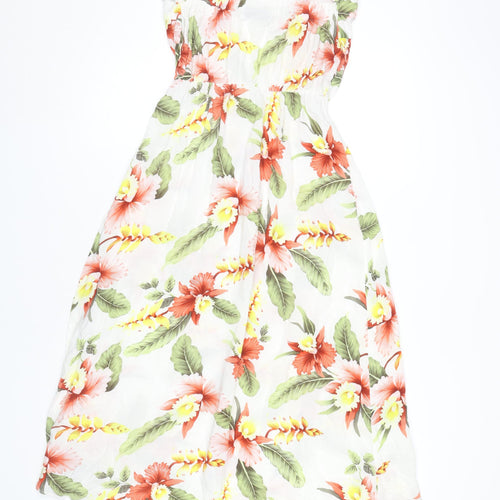 Warehouse Women’s Multicoloured Floral Strapless Midi Dress UK 10