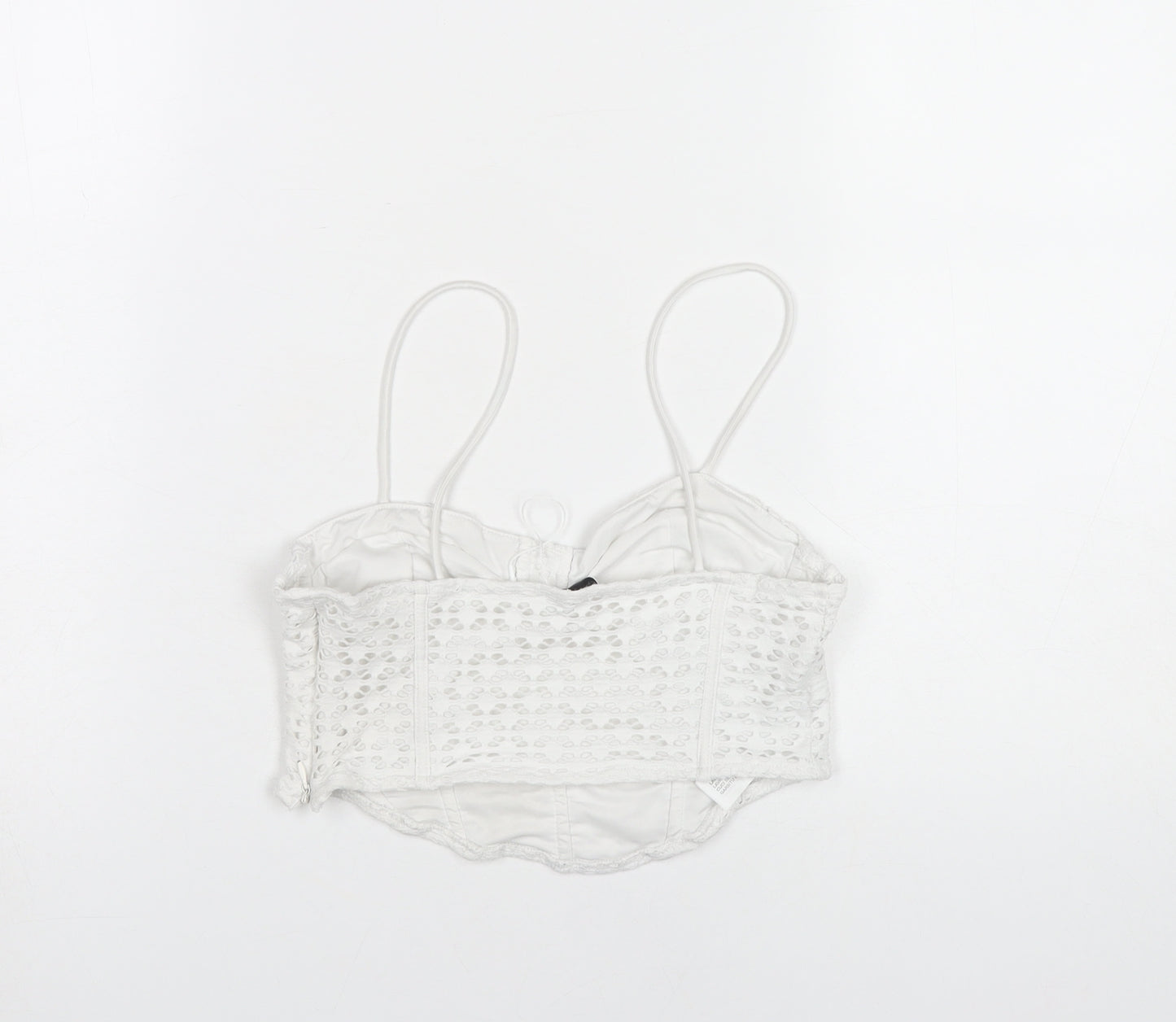 Bershka Women White Lace Camisole Tank Top L Party Summer
