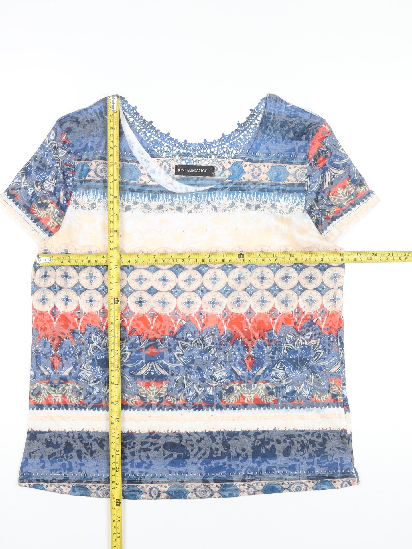 Just Elegance Womens Multicoloured Scoop Neck Tunic T-Shirt S