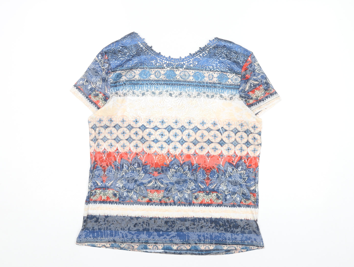 Just Elegance Womens Multicoloured Scoop Neck Tunic T-Shirt S