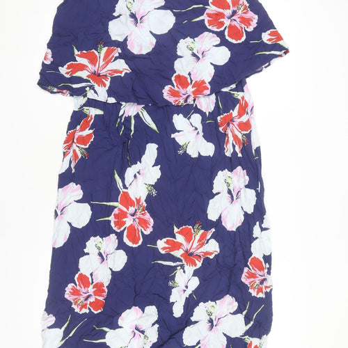 Anthology Women’s Blue Floral Midi Slip Dress Size 18 Viscose