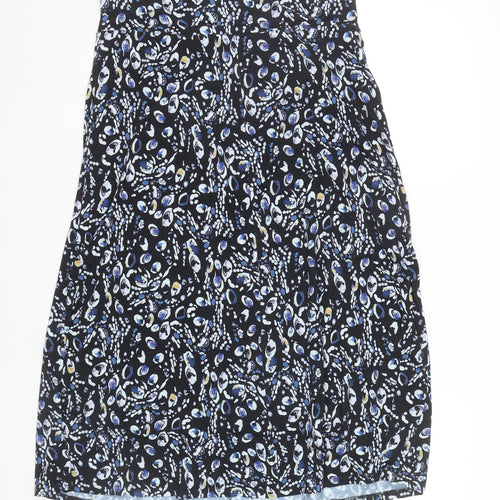 David Nieper Womens Black Blue Floral Stretch Pencil Skirt Size 14