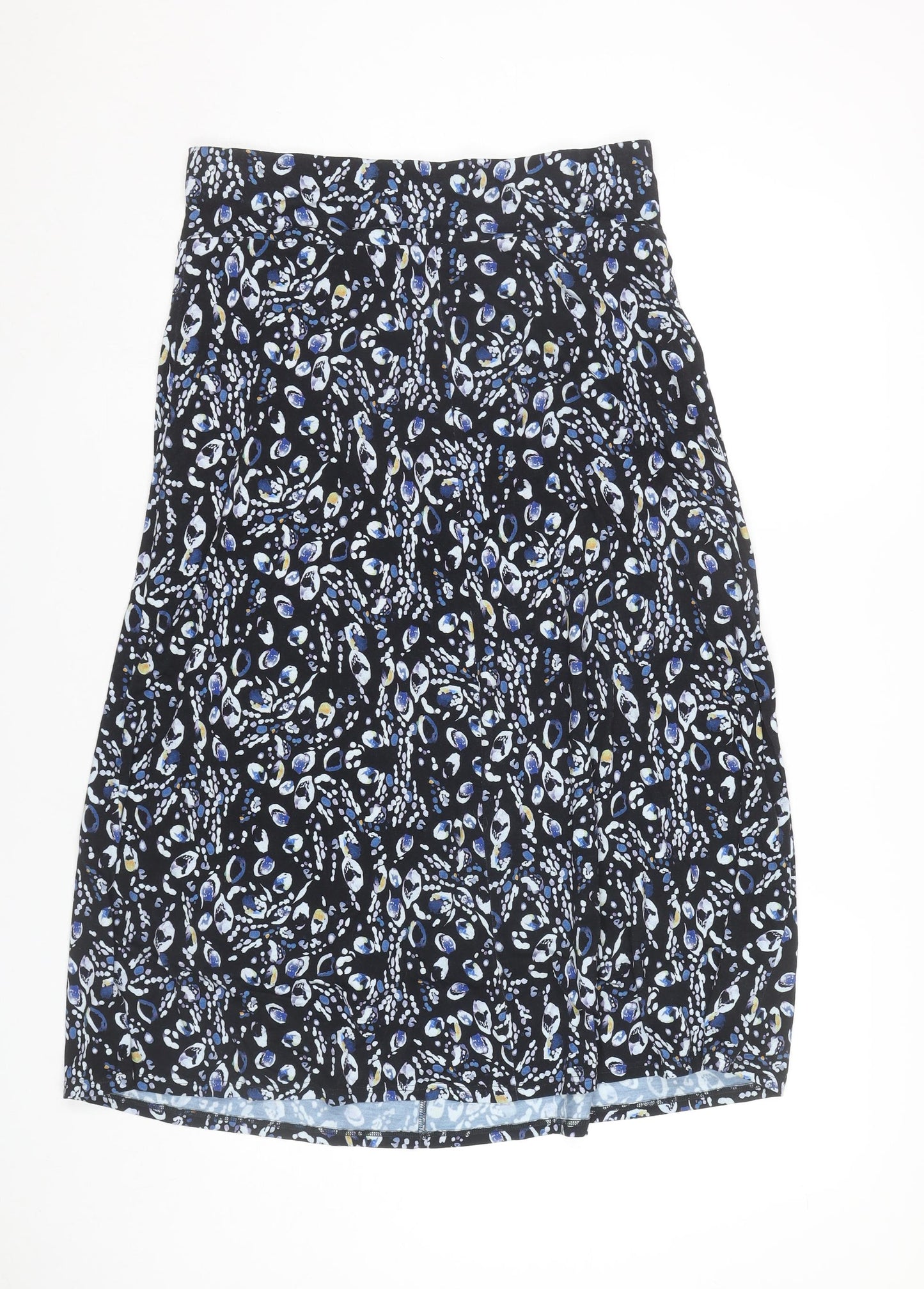 David Nieper Womens Black Blue Floral Stretch Pencil Skirt Size 14