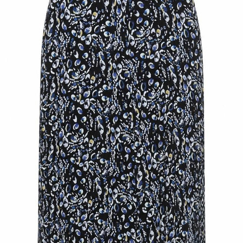 David Nieper Womens Black Blue Floral Stretch Pencil Skirt Size 14