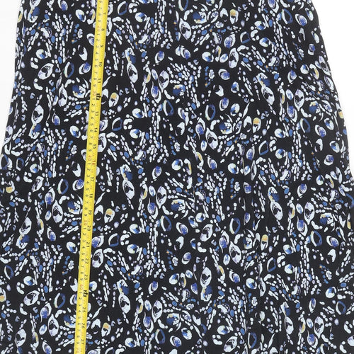 David Nieper Womens Black Blue Floral Stretch Pencil Skirt Size 14