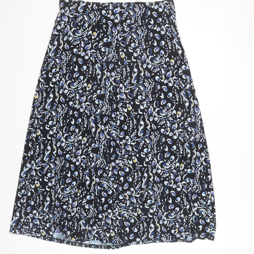 David Nieper Womens Black Blue Floral Stretch Pencil Skirt Size 14