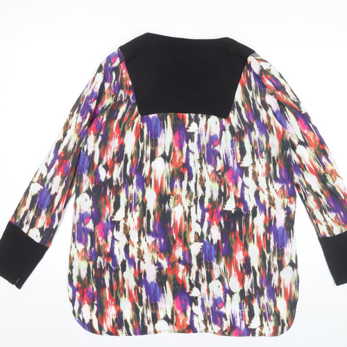 French Connection Womens Multicoloured Size 12 Viscose Long Sleeve Tunic Blouse