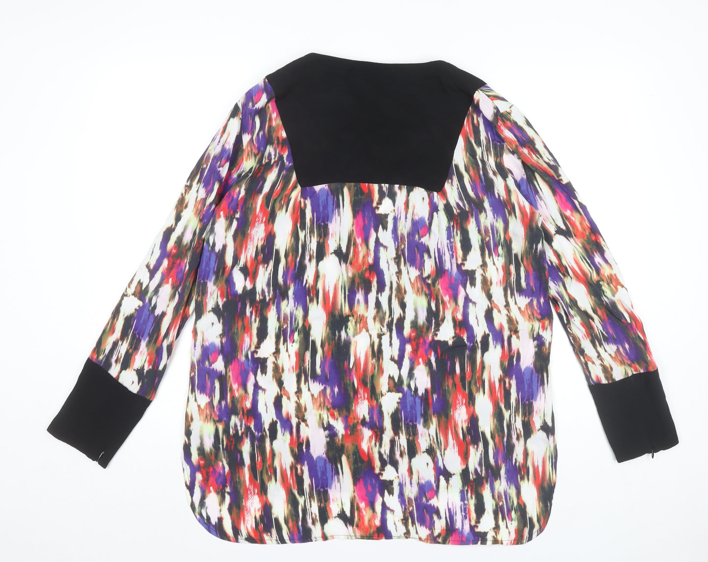 French Connection Womens Multicoloured Size 12 Viscose Long Sleeve Tunic Blouse