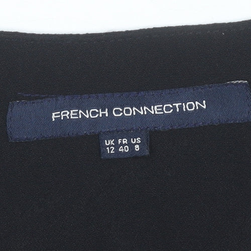French Connection Womens Multicoloured Size 12 Viscose Long Sleeve Tunic Blouse