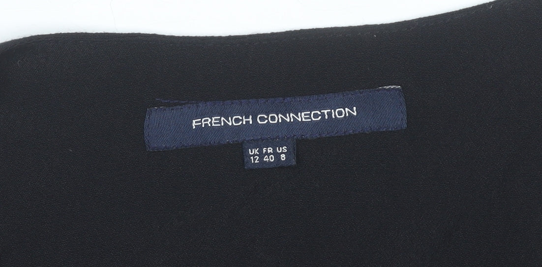 French Connection Womens Multicoloured Size 12 Viscose Long Sleeve Tunic Blouse