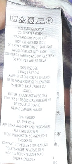 French Connection Womens Multicoloured Size 12 Viscose Long Sleeve Tunic Blouse