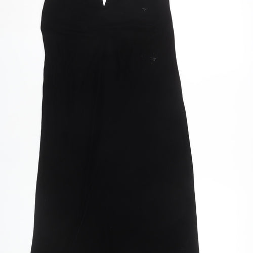 Zara Women Black XS Slip Dress Strappy Velvet Party Cocktail