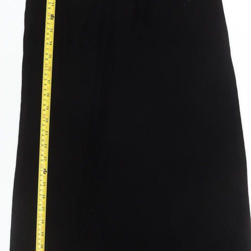Zara Women Black XS Slip Dress Strappy Velvet Party Cocktail