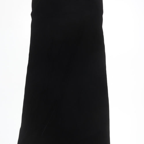 Zara Women Black XS Slip Dress Strappy Velvet Party Cocktail