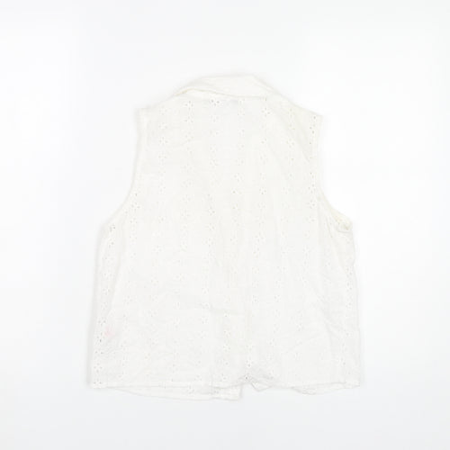 Miss Selfridge Womens White Cotton Sleeveless Blouse UK 8