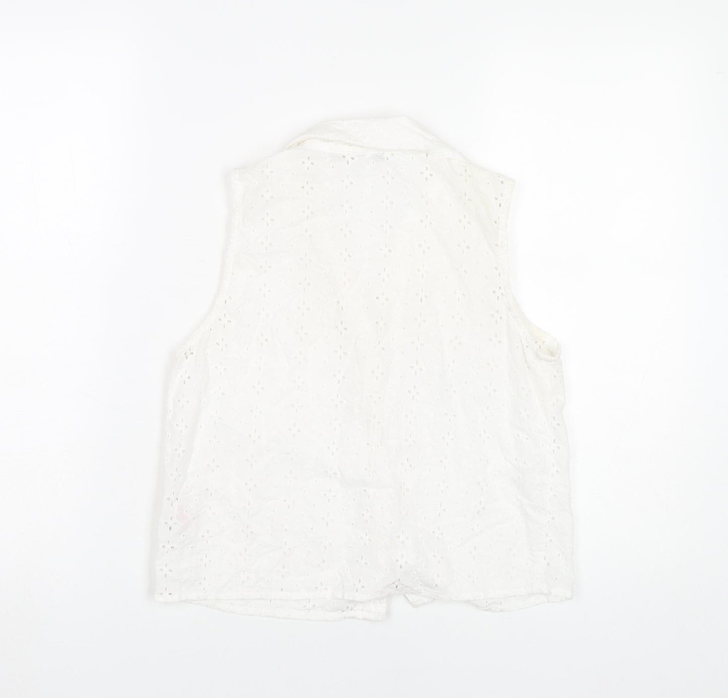 Miss Selfridge Womens White Cotton Sleeveless Blouse UK 8
