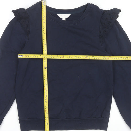 Marks and Spencer Women’s Navy Sweatshirt Size 8 Cotton Ruffle