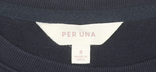 Marks and Spencer Women’s Navy Sweatshirt Size 8 Cotton Ruffle