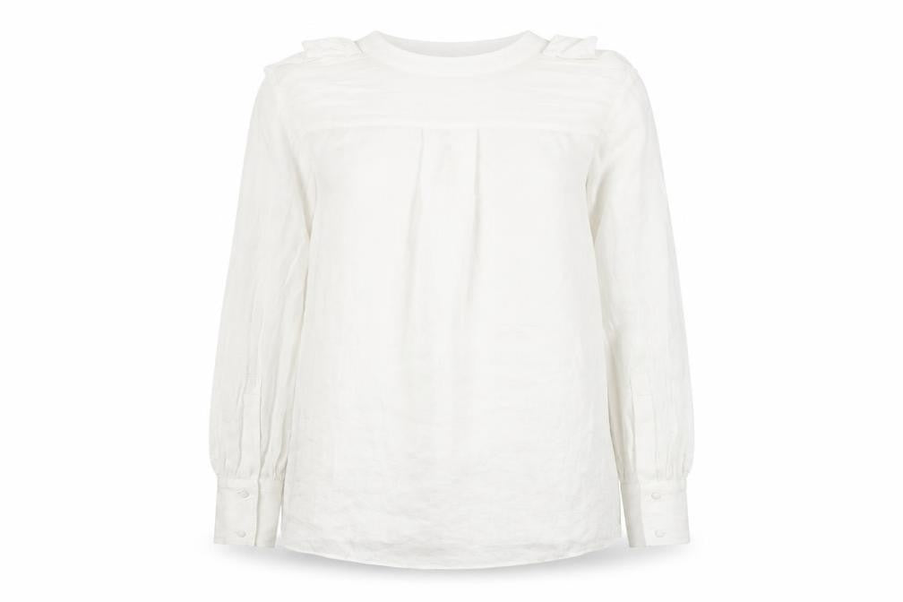 Marks and Spencer Women’s White Viscose Blouse Size 12 Long Sleeve