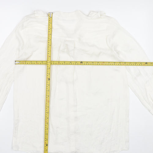 Marks and Spencer Women’s White Viscose Blouse Size 12 Long Sleeve