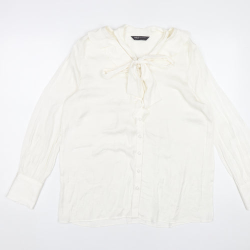 Marks and Spencer Women’s White Viscose Blouse Size 12 Long Sleeve