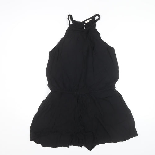 GAP Women Black Medium Halter Neck Sleeveless Playsuit Summer