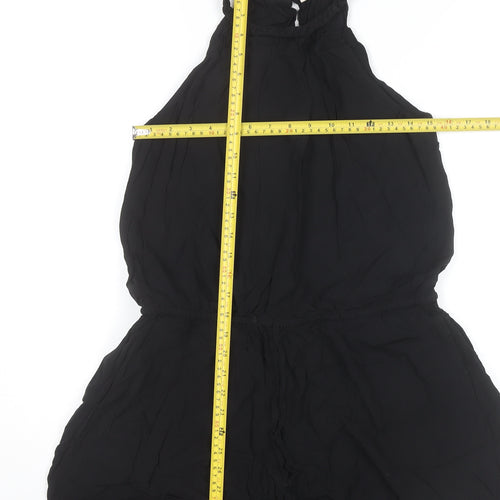 GAP Women Black Medium Halter Neck Sleeveless Playsuit Summer