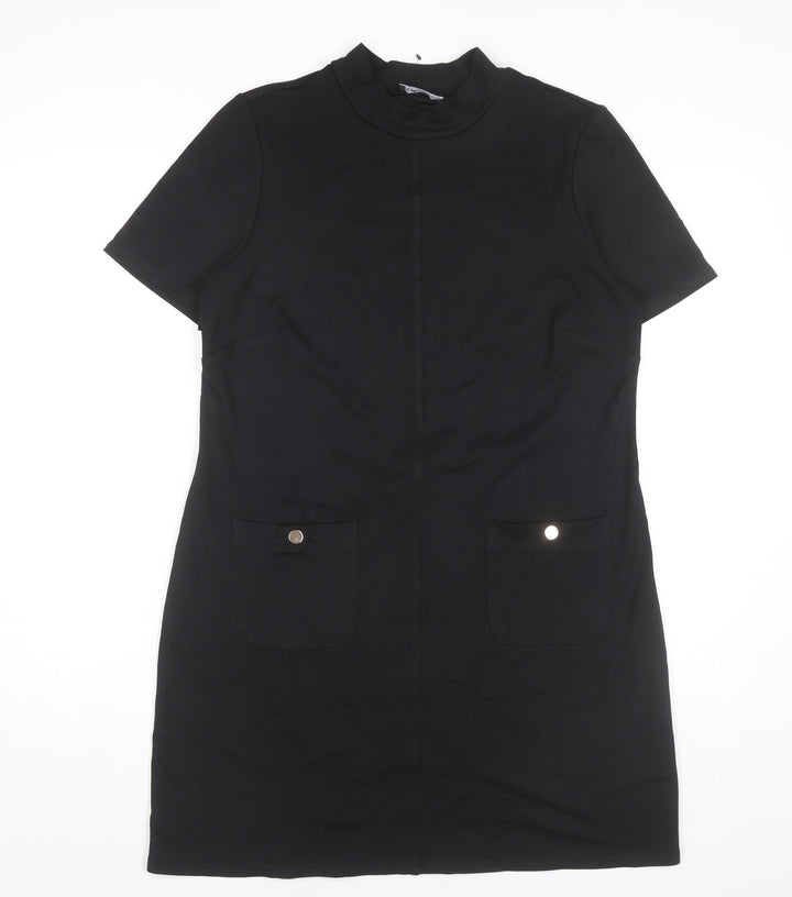 Et Vous Womens Black Size 12 Shift Dress Short Sleeve Workwear