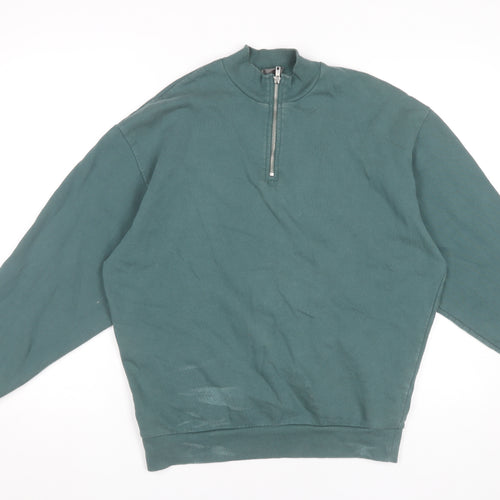ASOS Men’s Green XS 1/4 Zip Mock Neck Sweatshirt